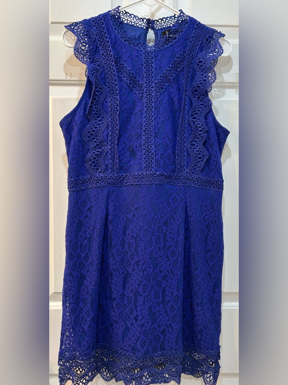 Lulus My Sweetheart Royal Lace Mini Dress Size L Feminine Romantic Wedding Guest